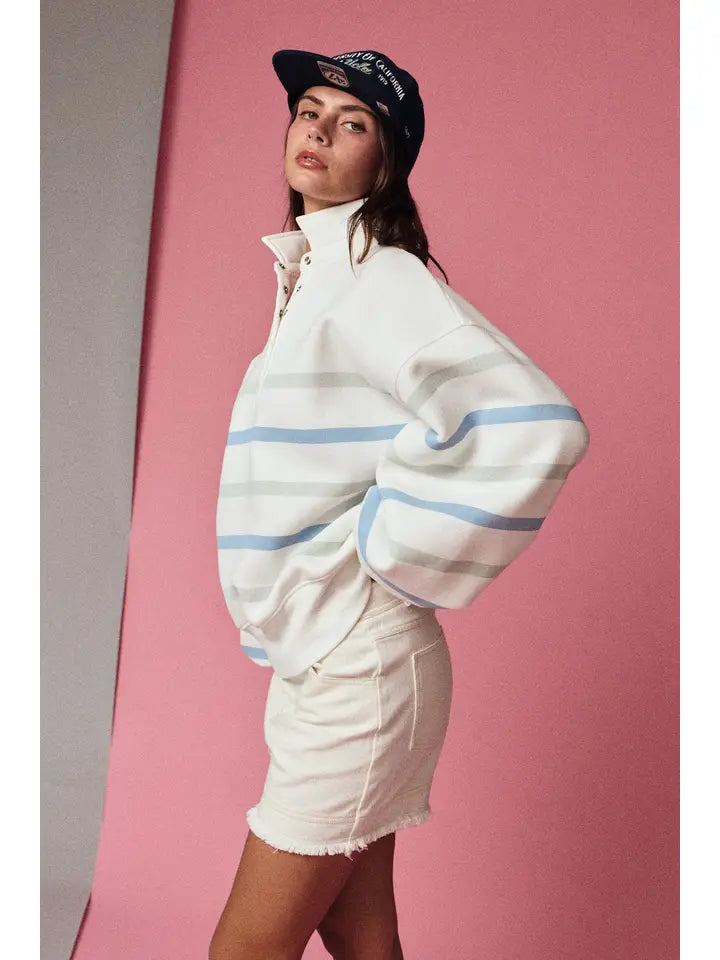 Multi Color Striped Sweater Top