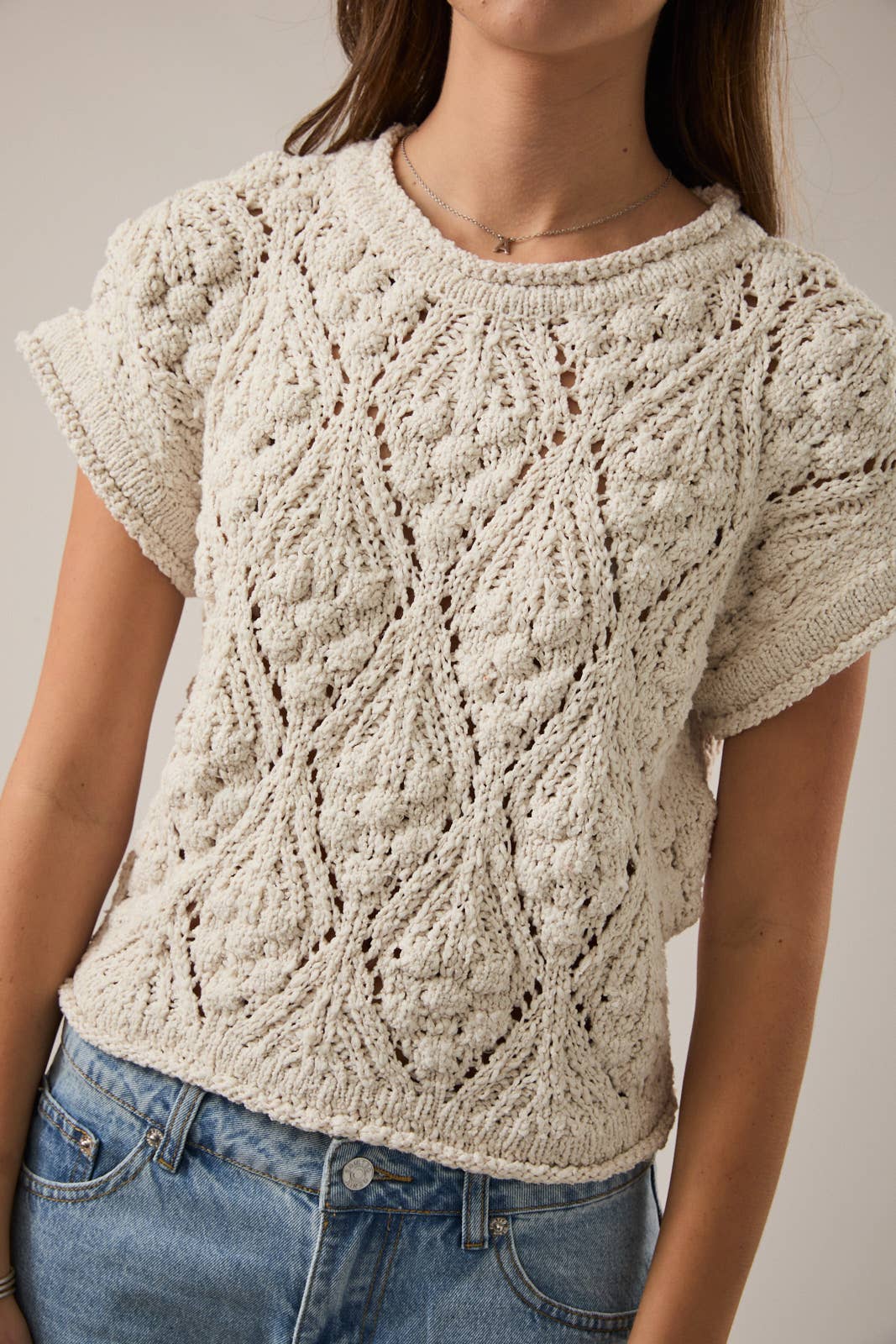 EXTENDED SHOULDER SWEATER TOP