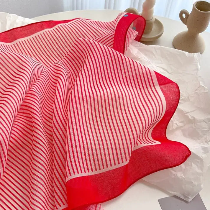 Red Passion Floral Bandana Square Scarf