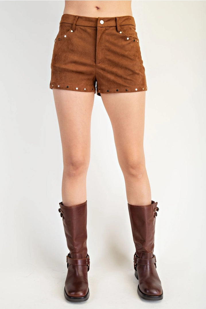 Chapter One Suede Micro Shorts
