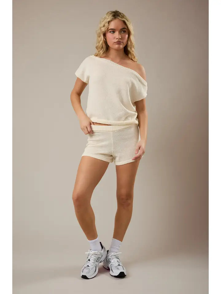 Asymmetrical Shoulder Sweater Top
