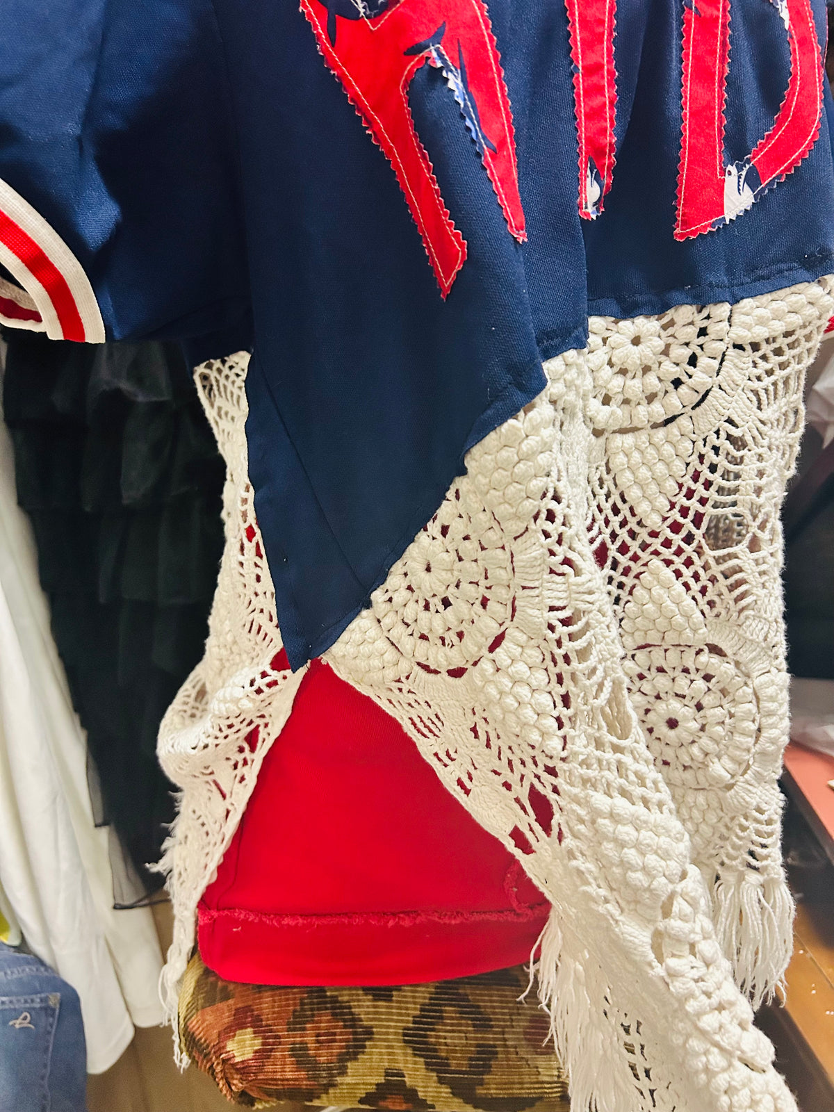OOAK “Hell Yeah, Damn Right” Upcycled Vintage Jersey Tunic