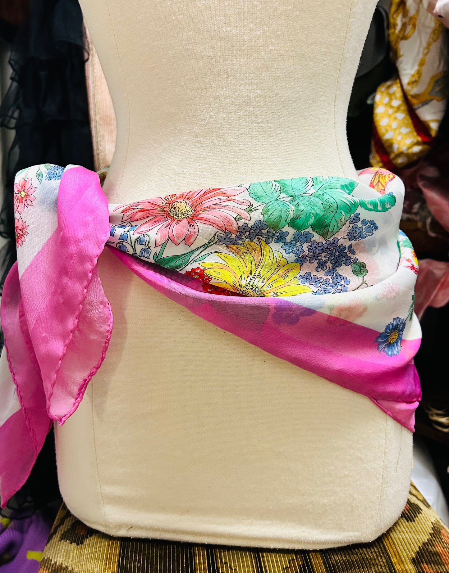 OOAK Vintage Floral Scarf Top