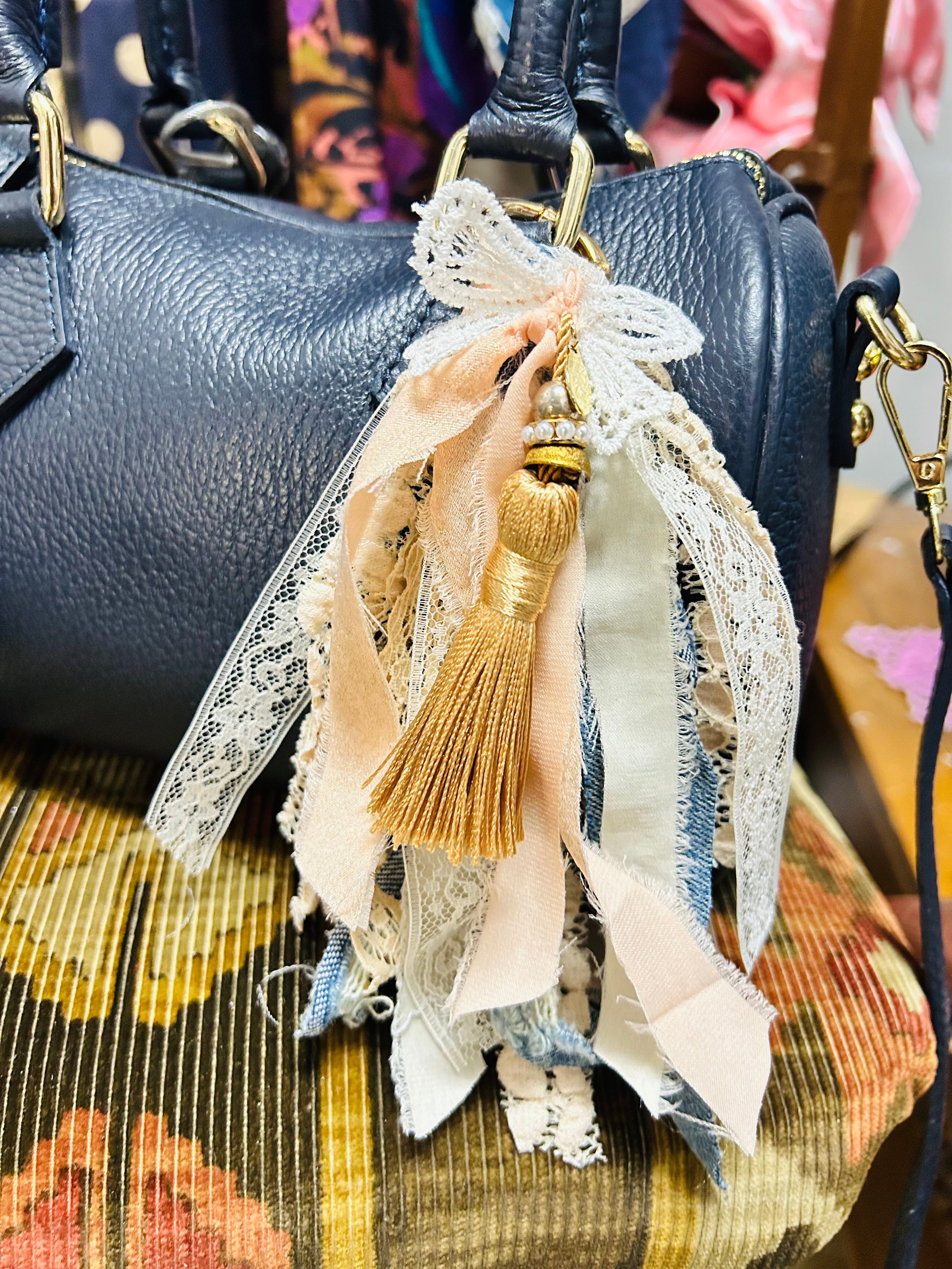 OOAK Denim & Tassel Bag/Boot Charm