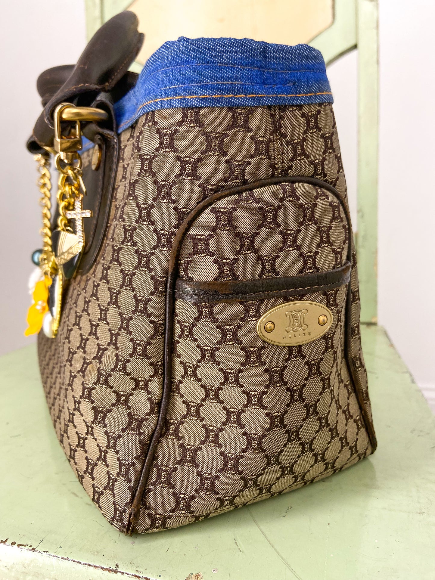OOAK Vintage Celine Denim Trim Purse