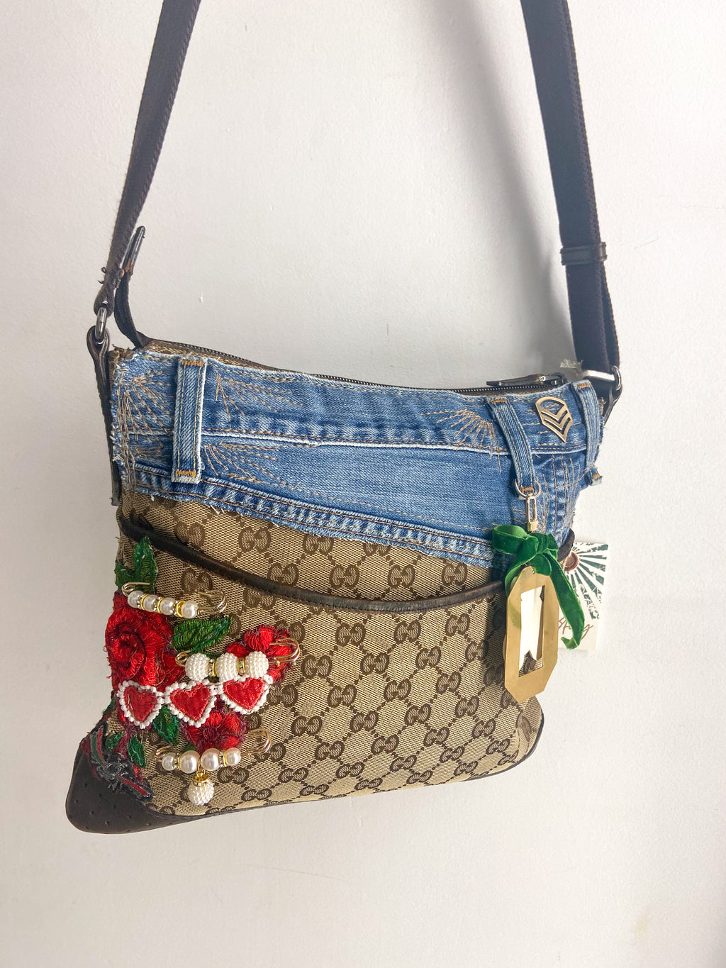 OOAK Vintage Gucci Upcycled Bear Charm Purse