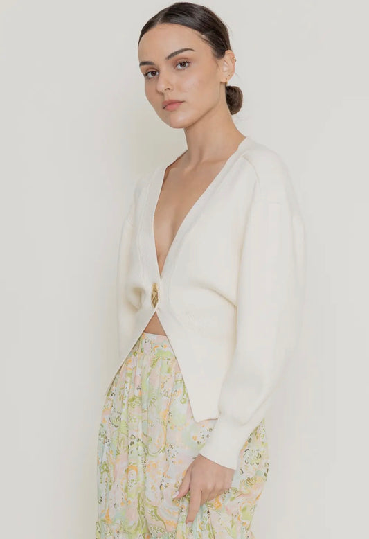 ONE GOLD BUTTON CARDI