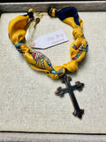 Copper Cross Scarf Necklace