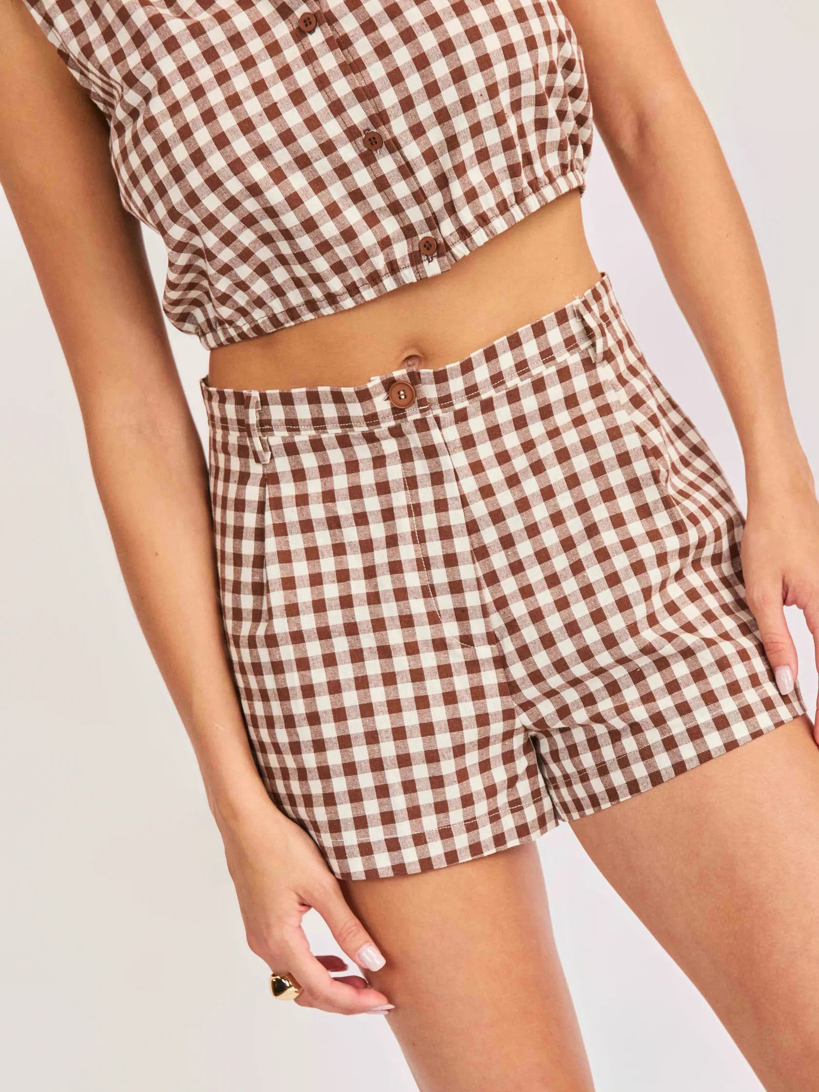 Sadie & Sage Mustang Gingham Shorts