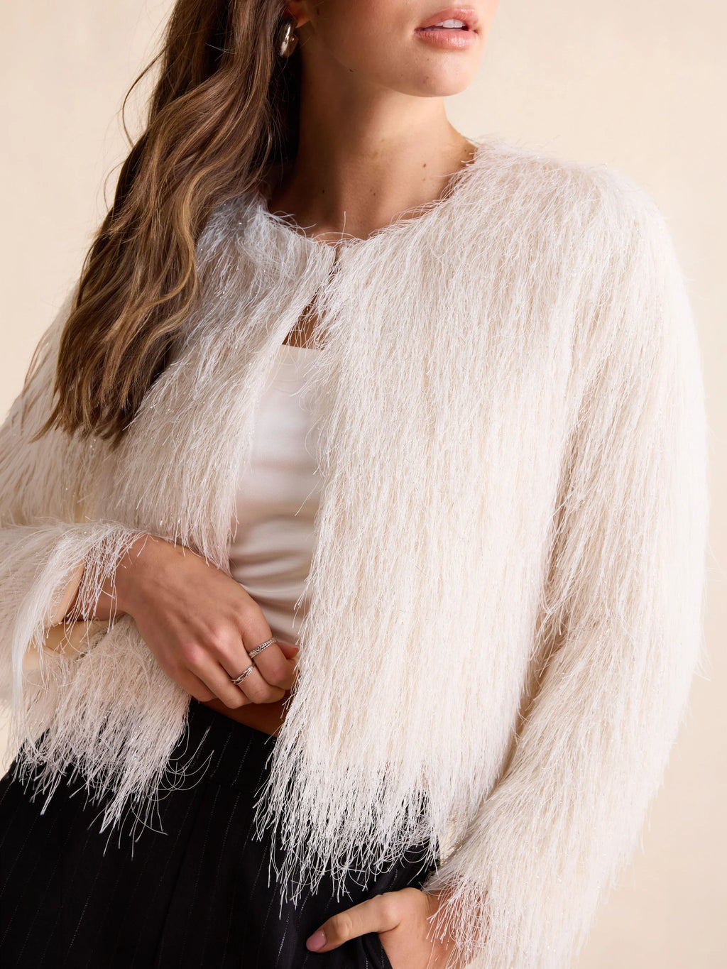 Sadie & Sage Angel Wings Fringe Jacket