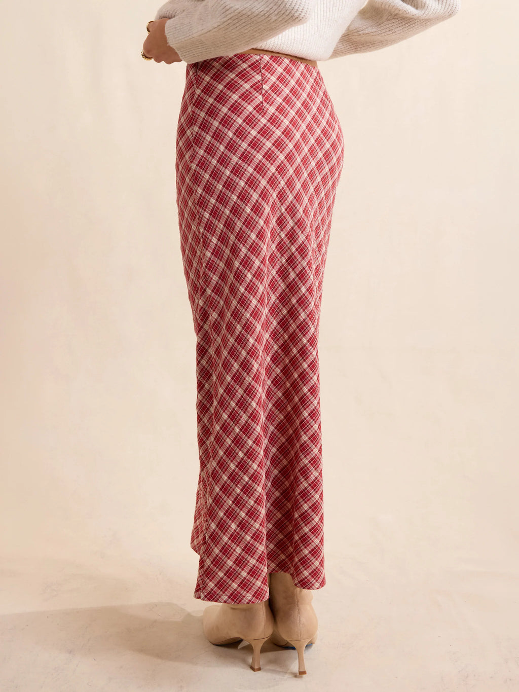 Sadie & Sage The Hostess Plaid Midi Skirt