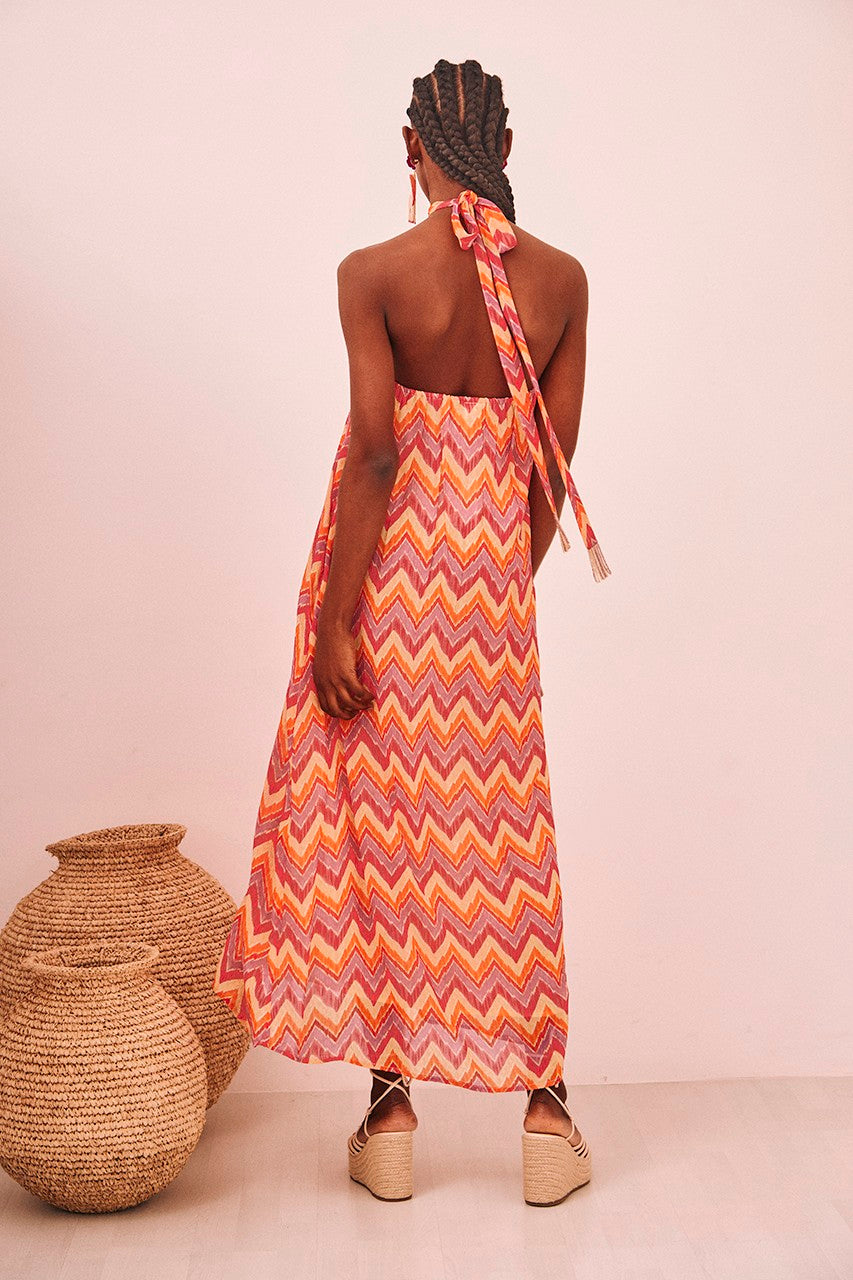 Nekane Zig Zag Halter Dress