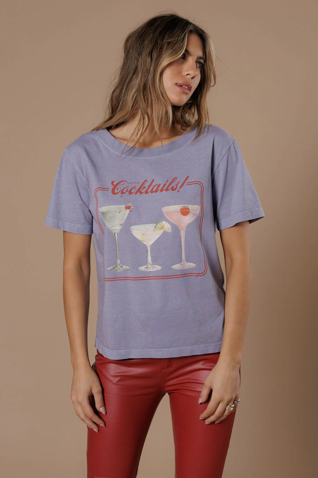 But first Cocktails Wide Neck Tee