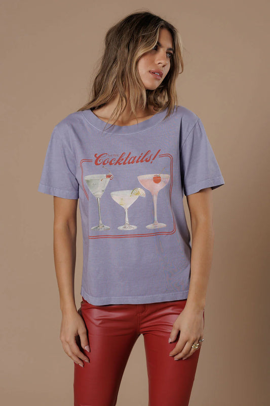 But first Cocktails Wide Neck Tee