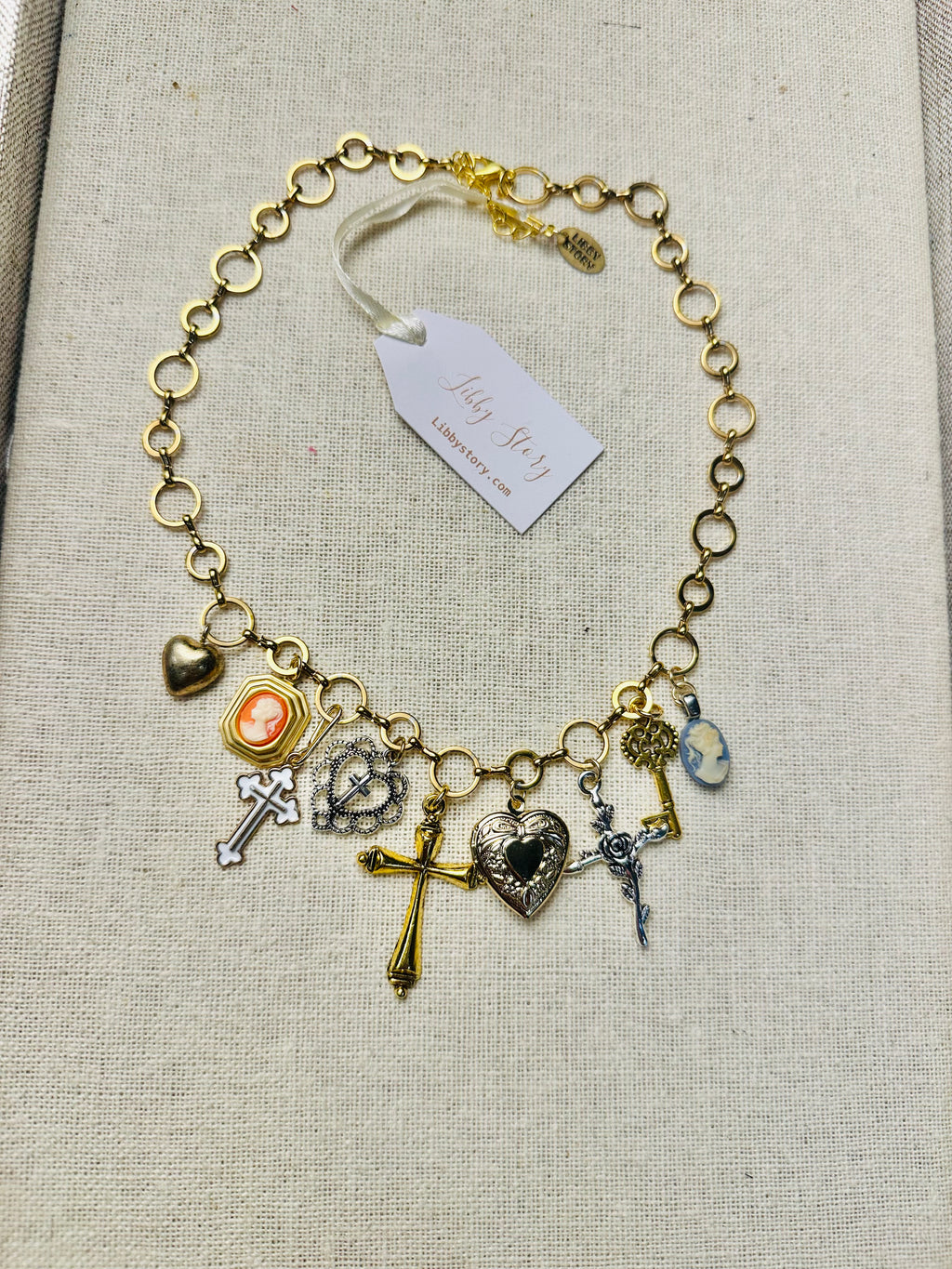 Handmade cross charm necklace 