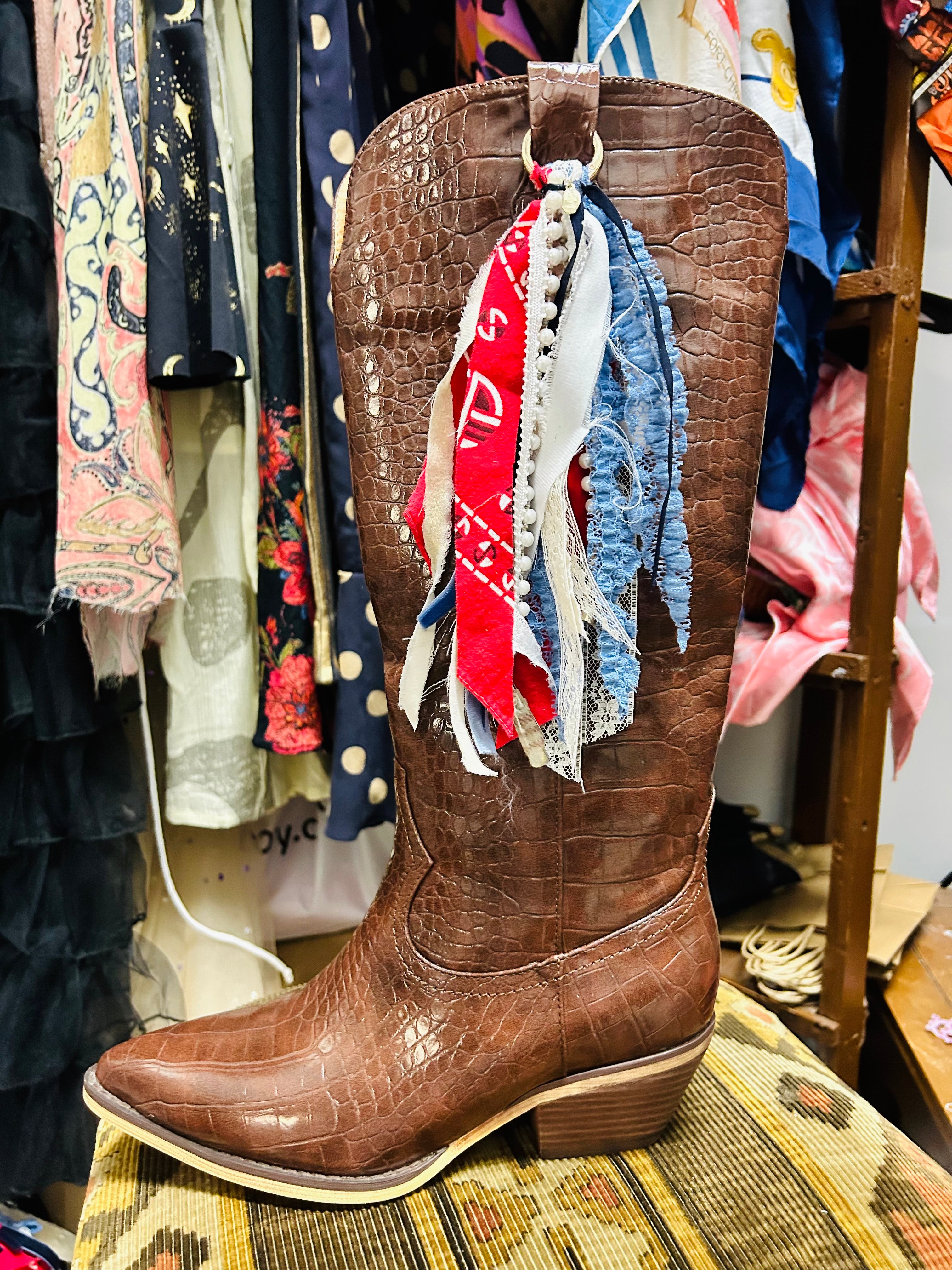 Handmade Medium Fabric Boot Charm