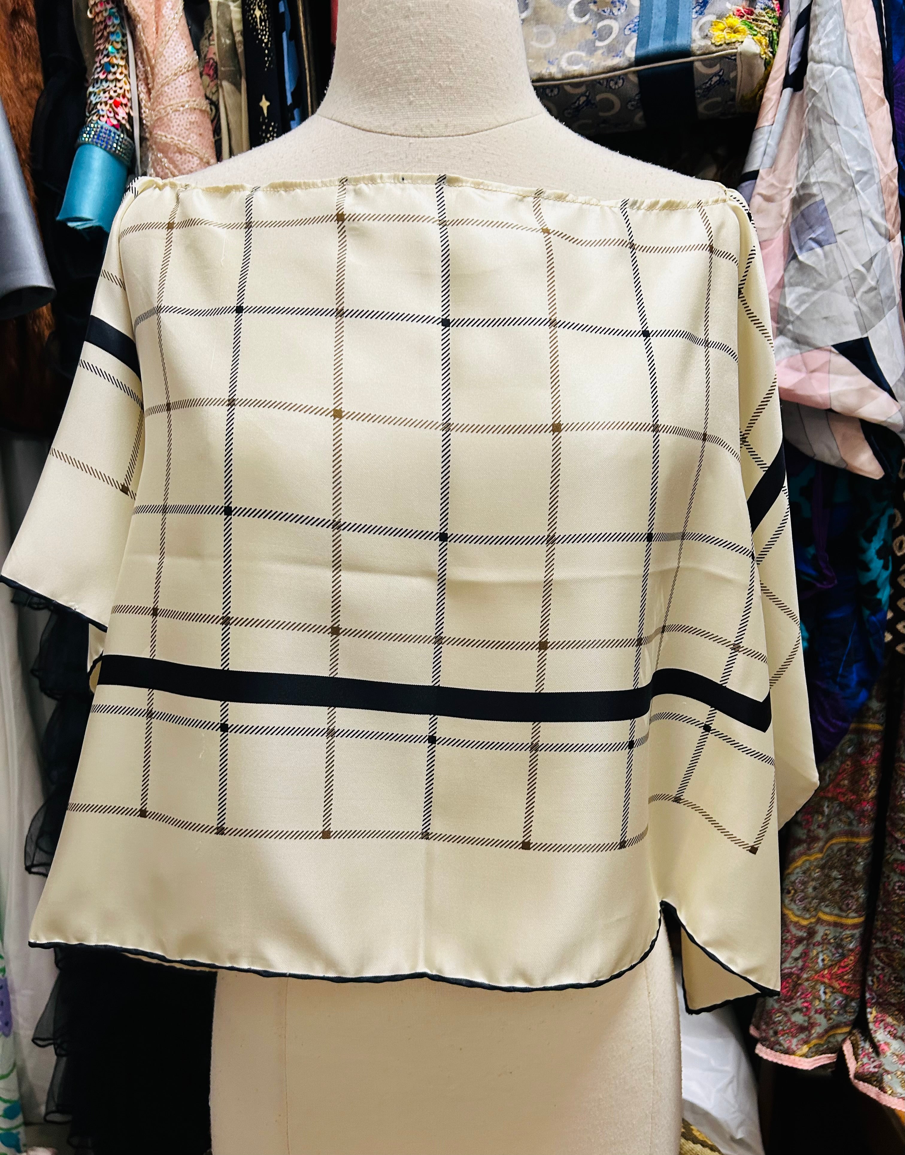OOAK Vintage Burberry Silk Scarf Top