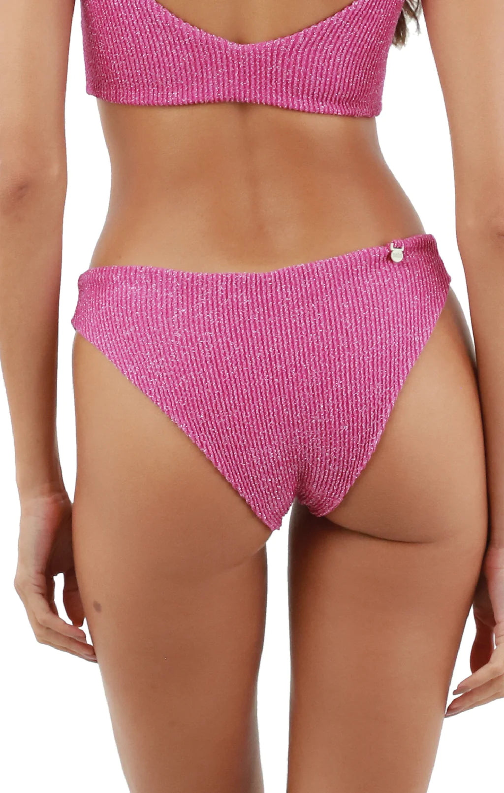 Malai Textured Sparkling Easy Pink Neo Paramount Bikini Bottom
