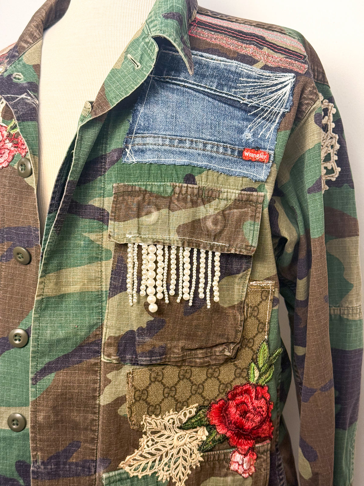 Wild Bloom — One-of-a-Kind Upcycled Military Jacket