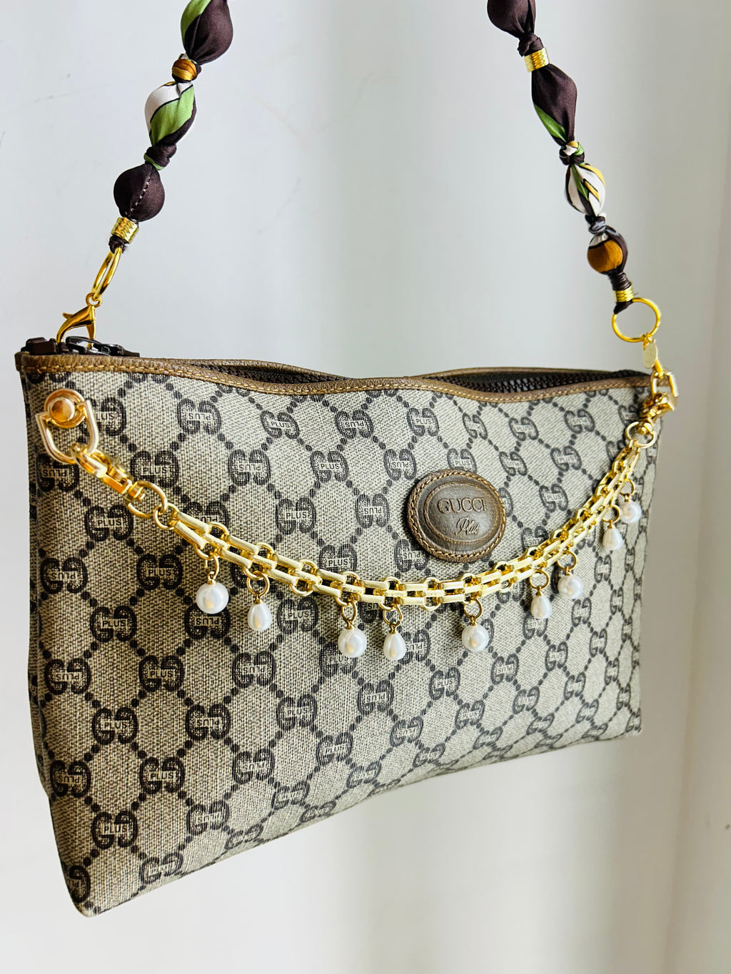 OOAk Vintage Guci Clutch w/ Handmade Strap