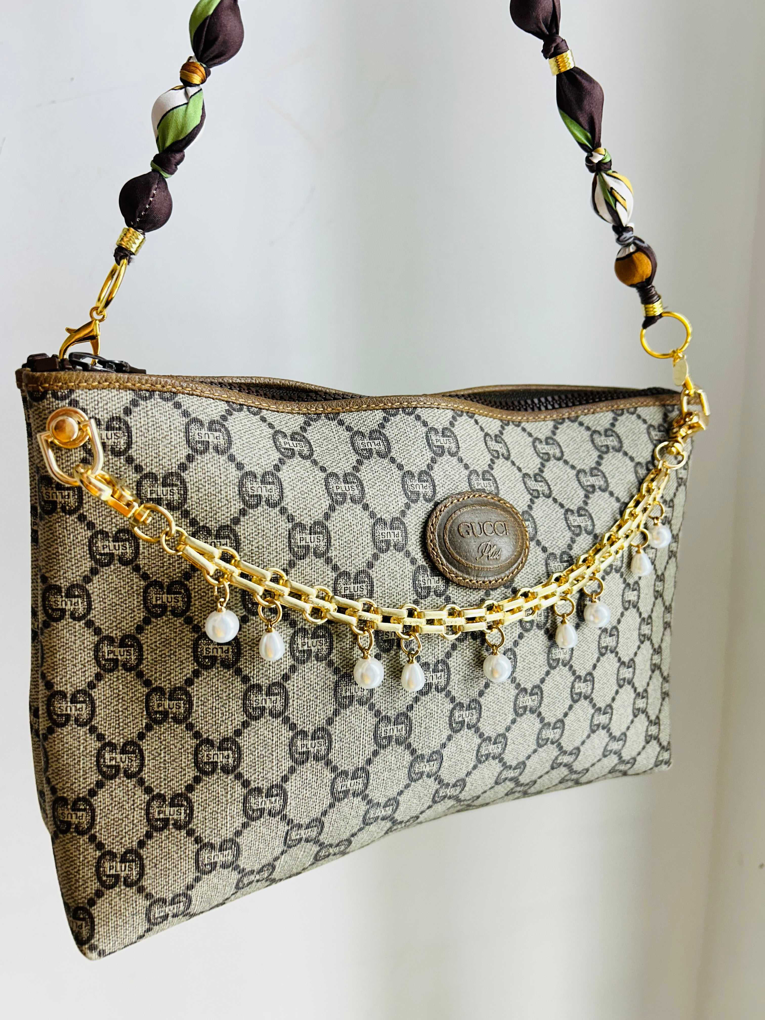 OOAk Vintage Guci Clutch w/ Handmade Strap