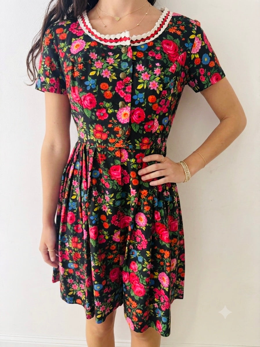 OOAK Vintage Floral Paris Dress