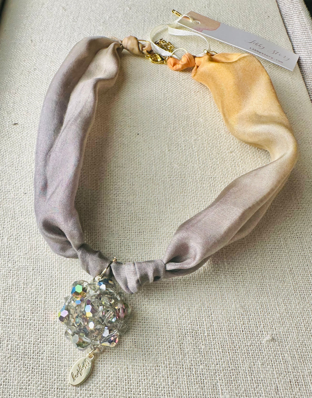 Silk Scarf Necklace for Adding Charms