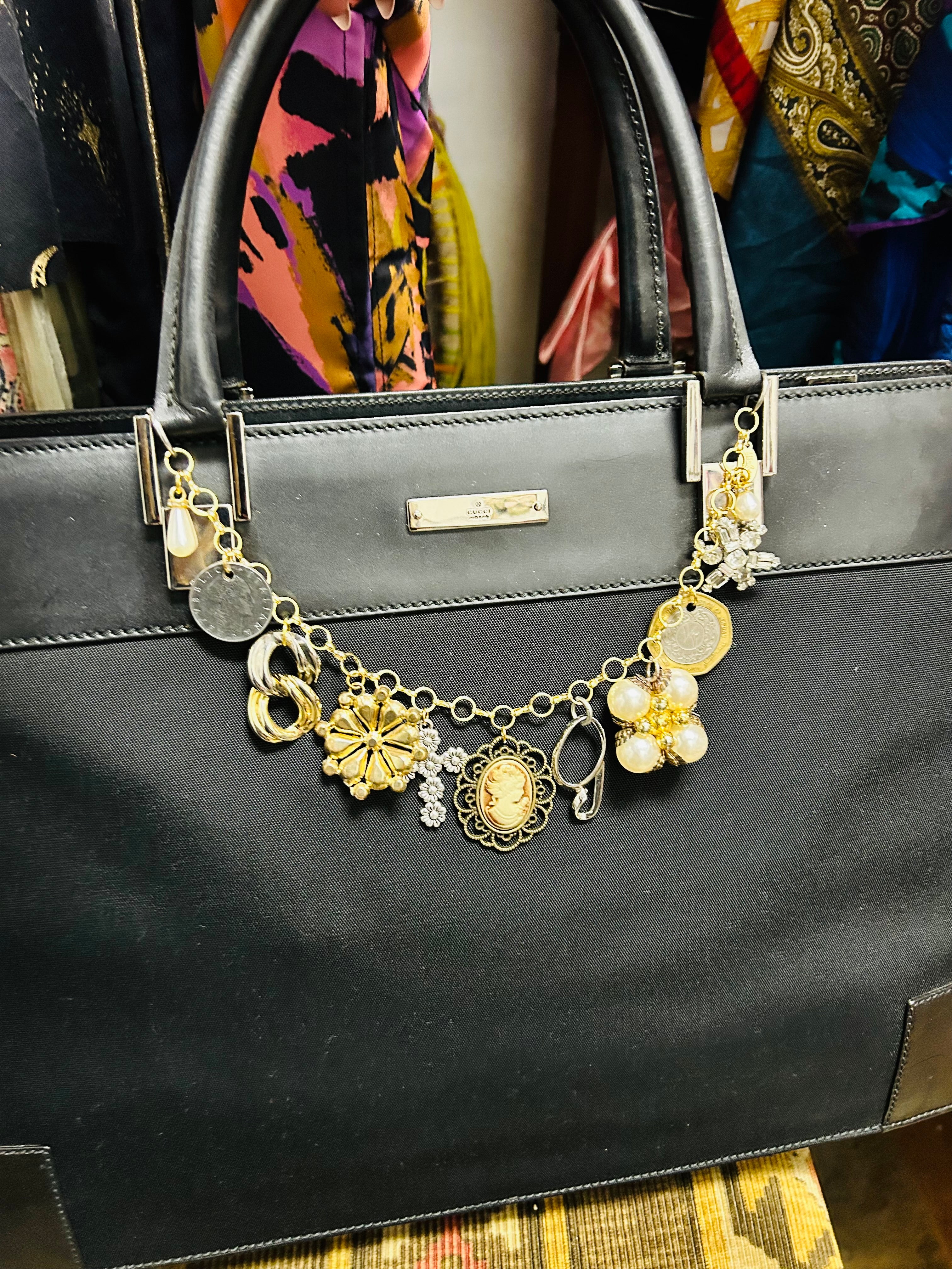 OOAK Vintage Gucci Executive Style Bag w/ Bag Chain