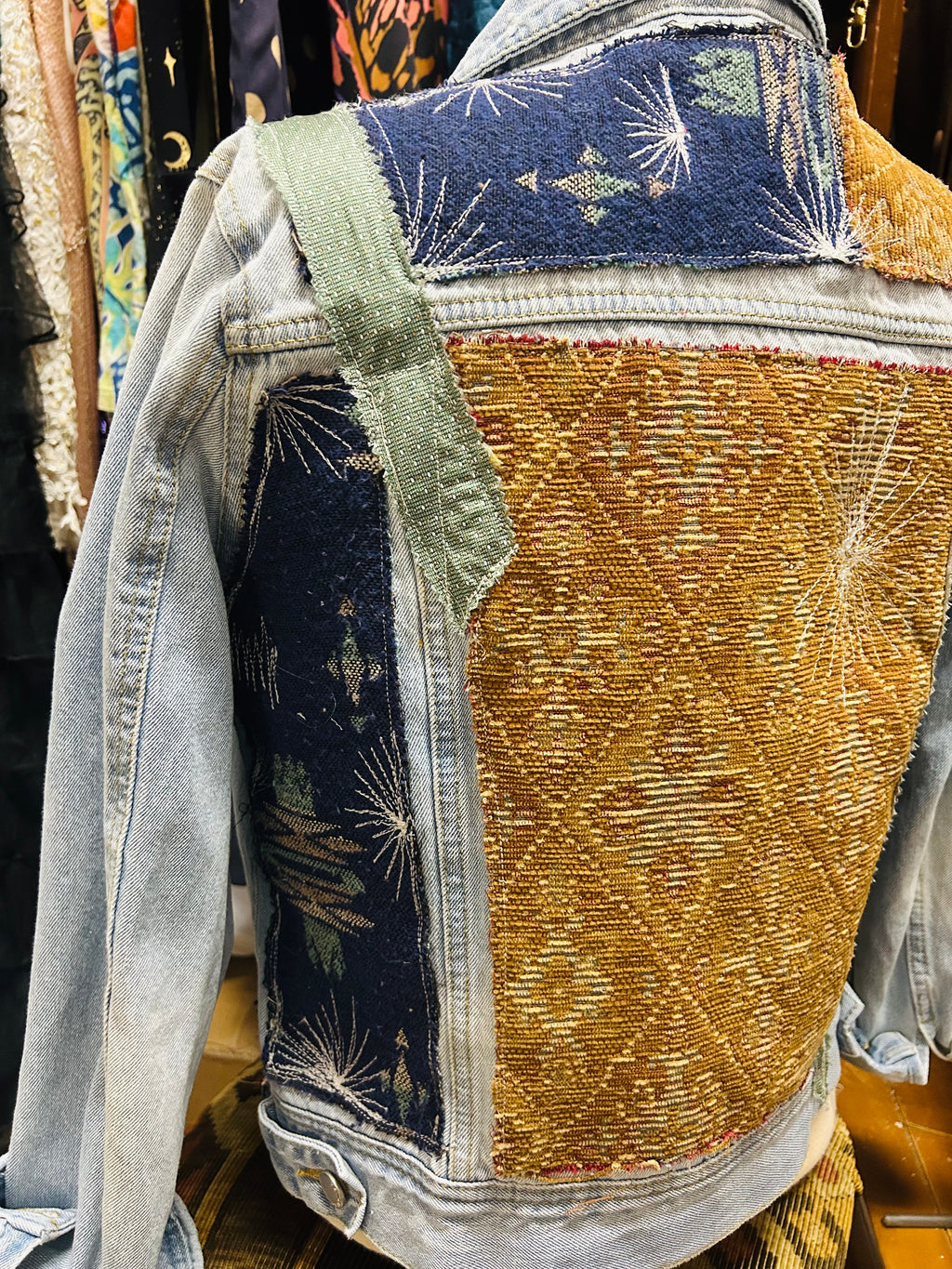 Libby Story “Gilded Starburst” One-of-a-Kind Denim Jacket