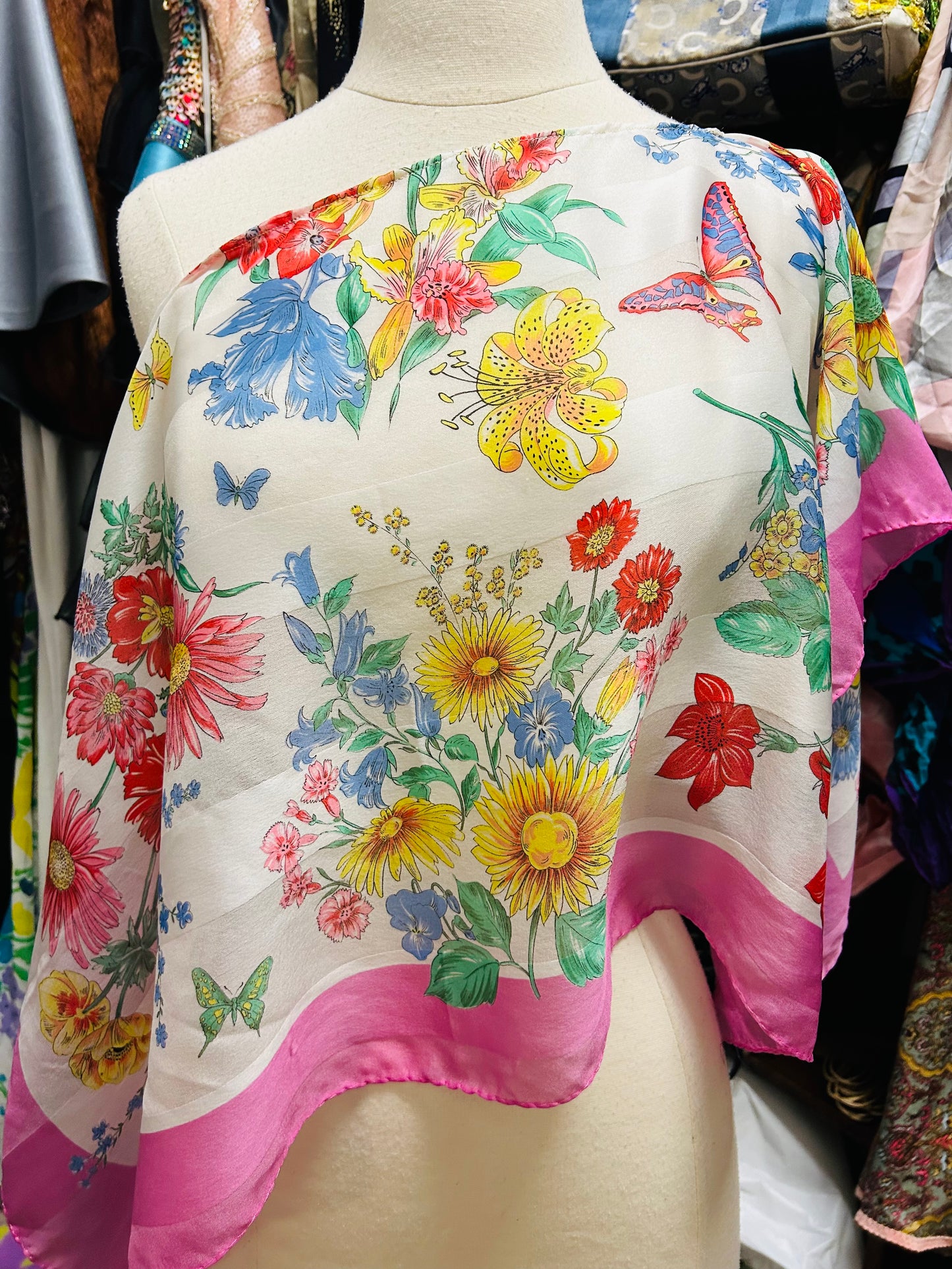OOAK Vintage Floral Scarf Top