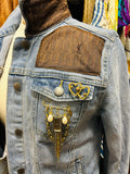 OOAK YSL Scarf Denim Jacket
