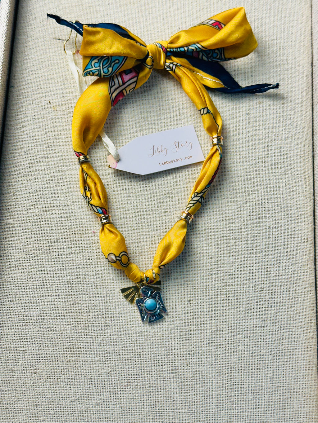 Libby Story Bird Scarf Charm Necklace