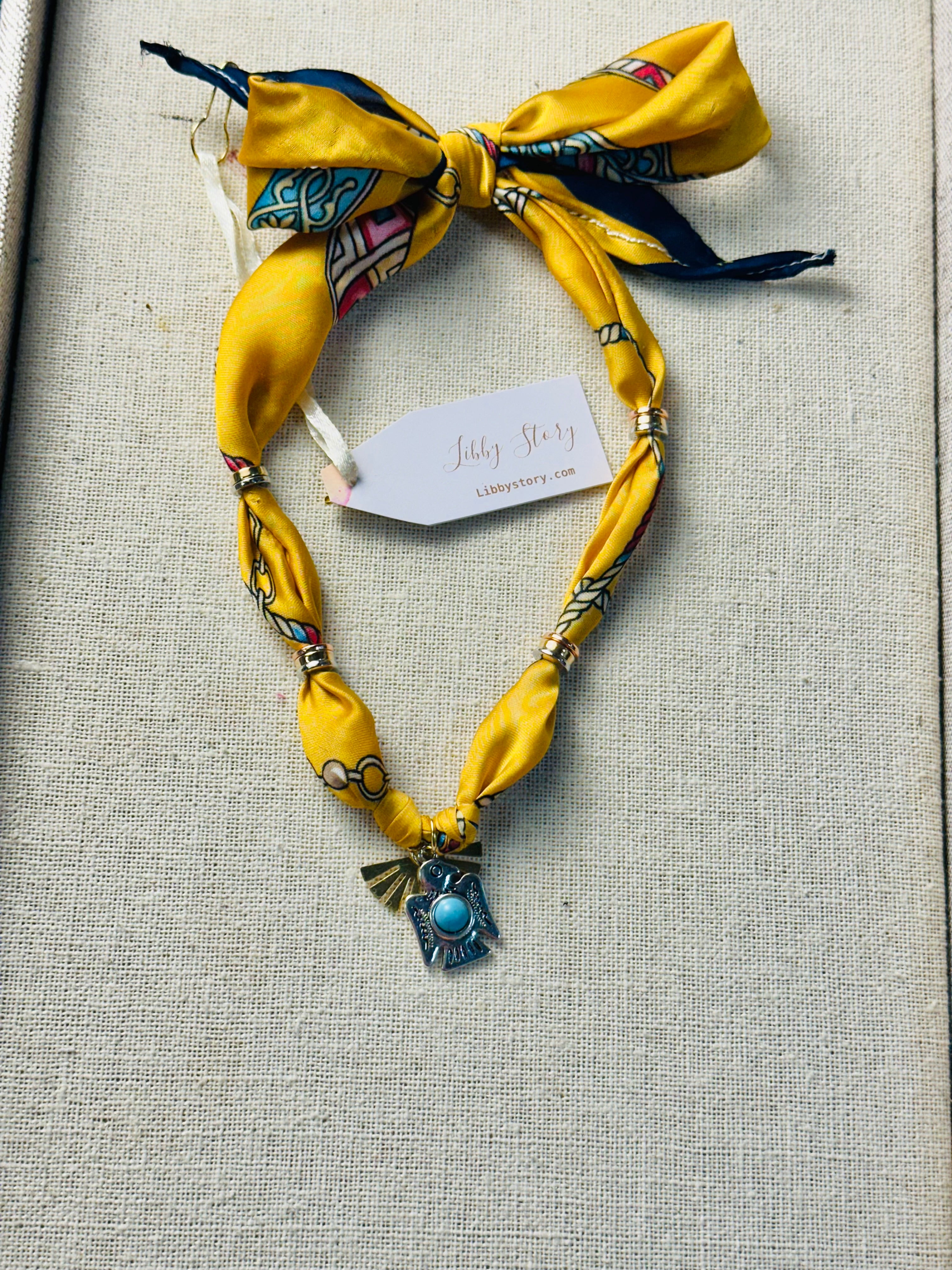 Libby Story Bird Scarf Charm Necklace