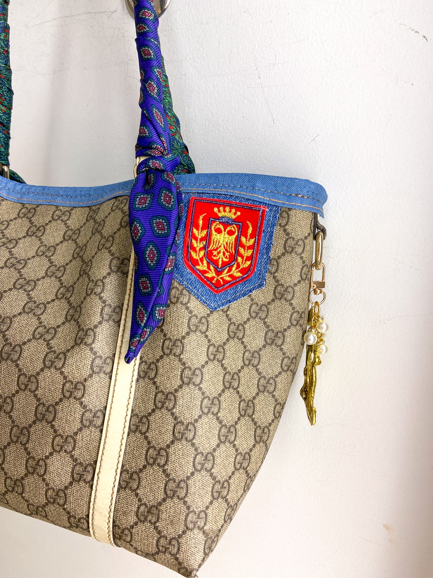 OOAK VINTAGE GUCCI PURSE WITH FLORAL TIGERS