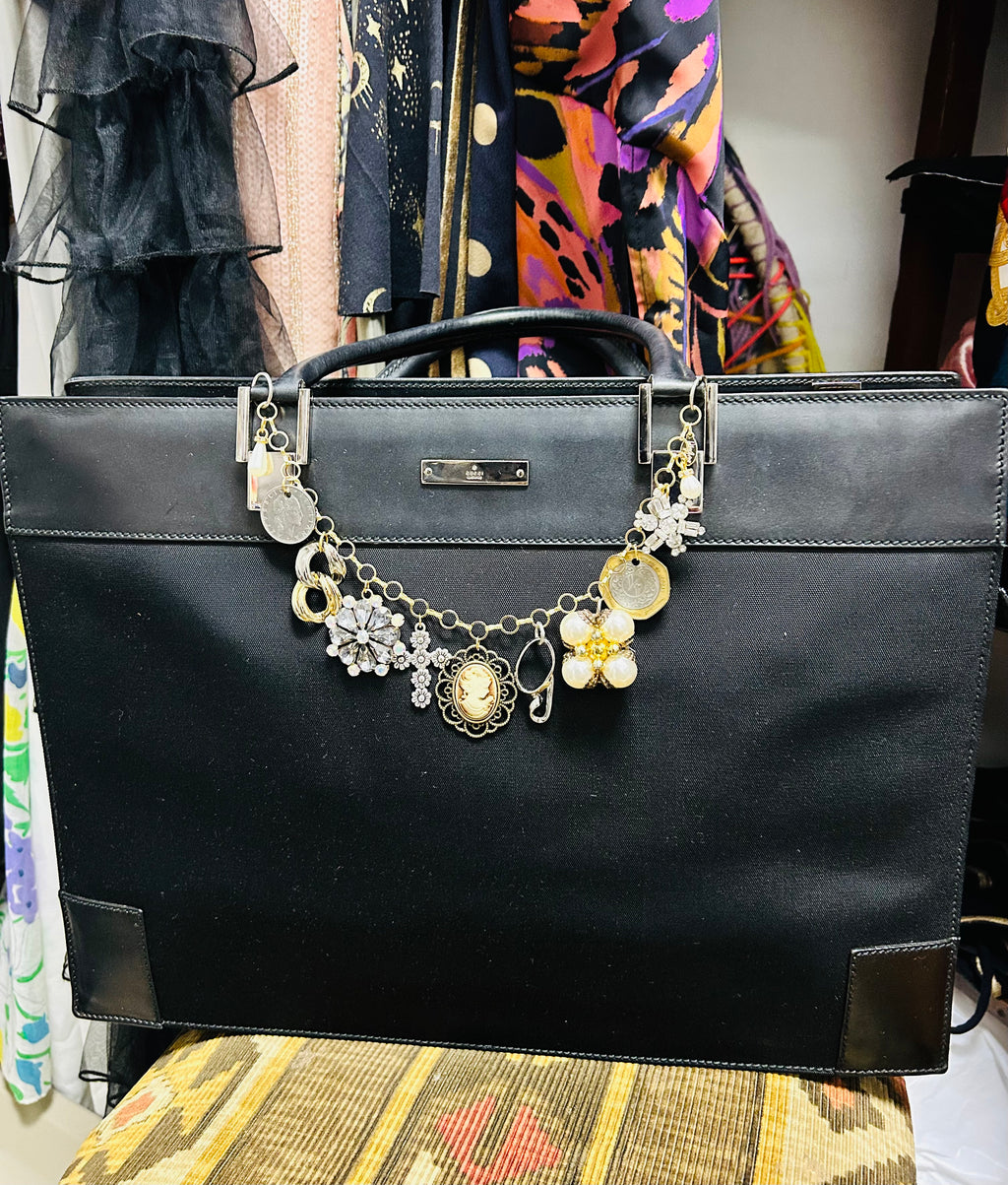 OOAK Vintage Gucci Executive Style Bag w/ Bag Chain