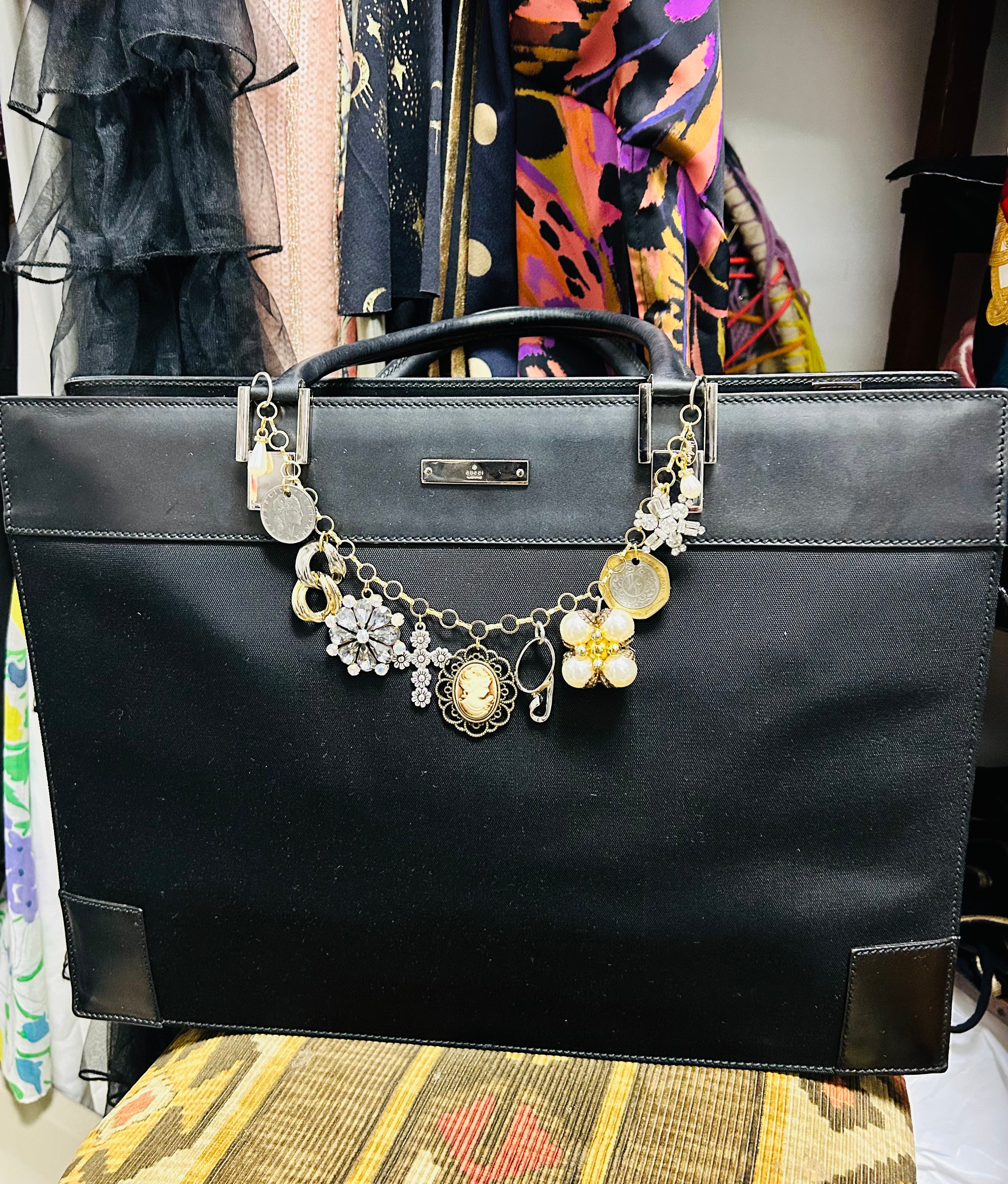 OOAK Vintage Gucci Executive Style Bag w/ Bag Chain