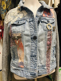 OOAK Vintage Denim Sweatshirt Sleeve Jacket