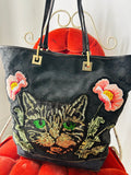 OOAK Green Eyed Cat Vintage Gucci Shoulder Bag