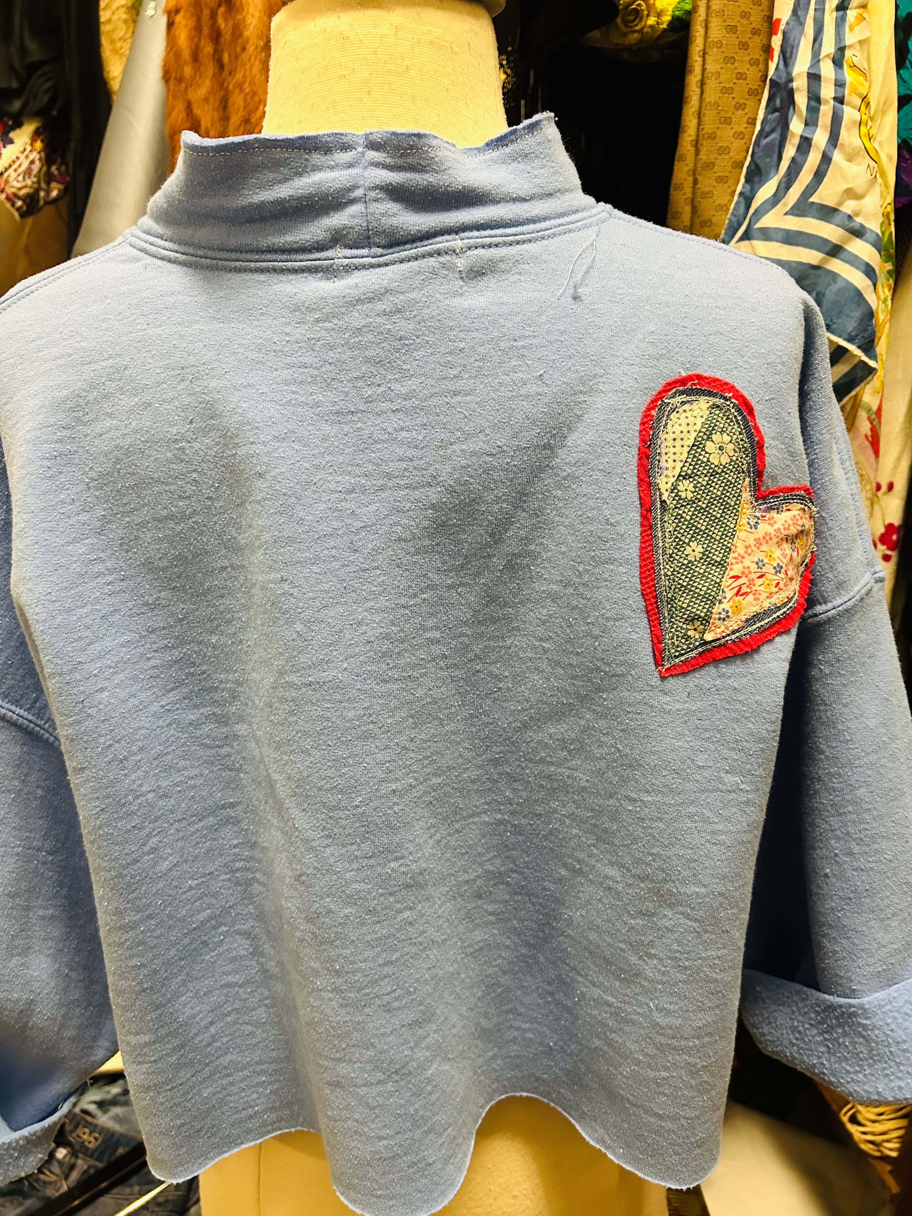 OOAK Ole Miss Love Patchwork Sweatshirt