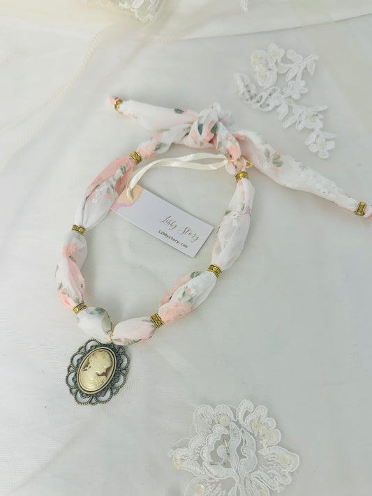 OOAK Vintage Handmade Risen Cameo Pendant Necklace