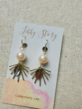 Glass Pearl Sunshine Rays Earrings