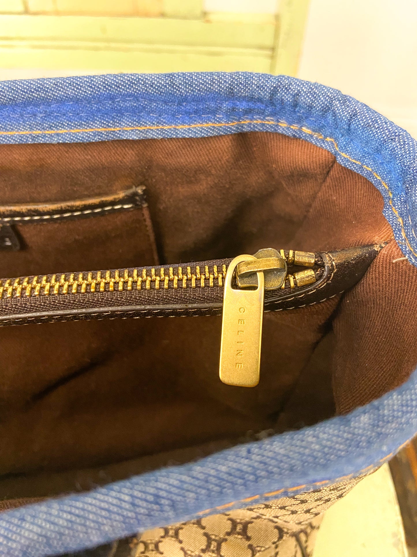 OOAK Vintage Celine Denim Trim Purse