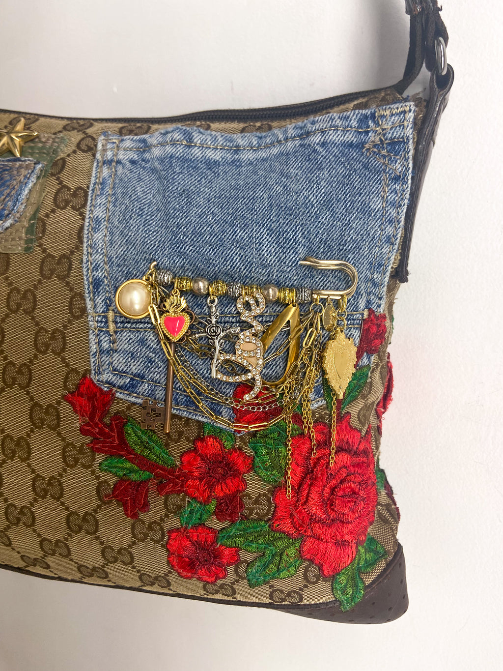 OOAK Vintage Gucci Upcycled Bear Charm Purse