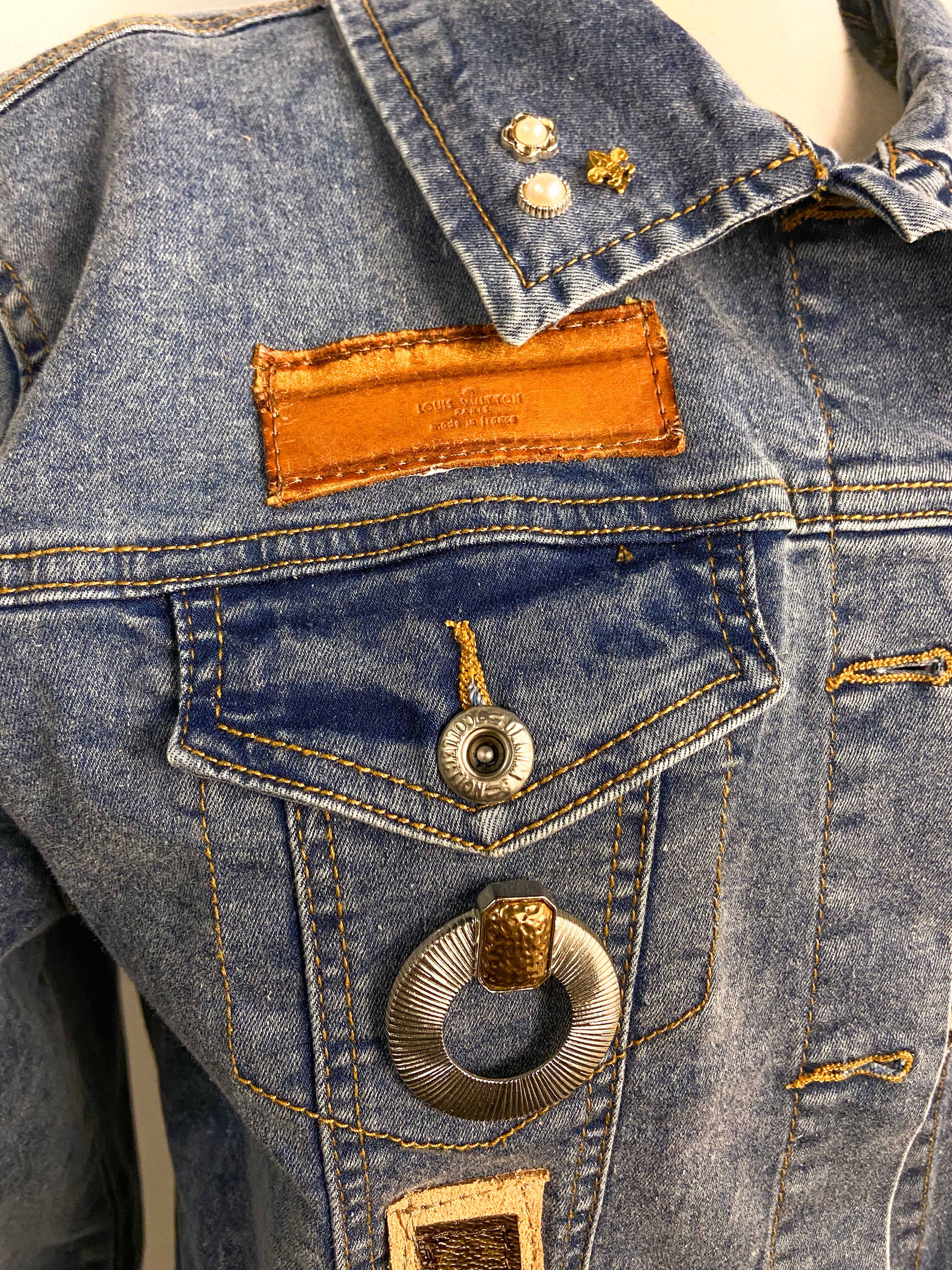OOAK LV & Suede Denim Jacket