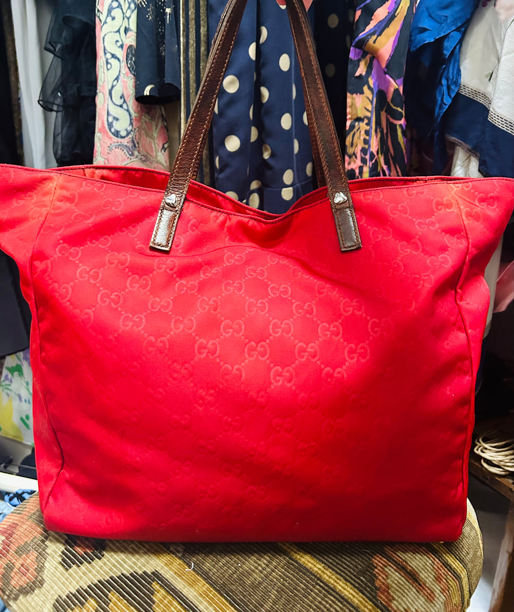 OOAK Bird Song Vintage Gucci Nylon Satchel