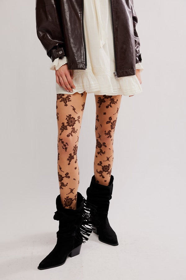 Free People Flocked Floral Tight