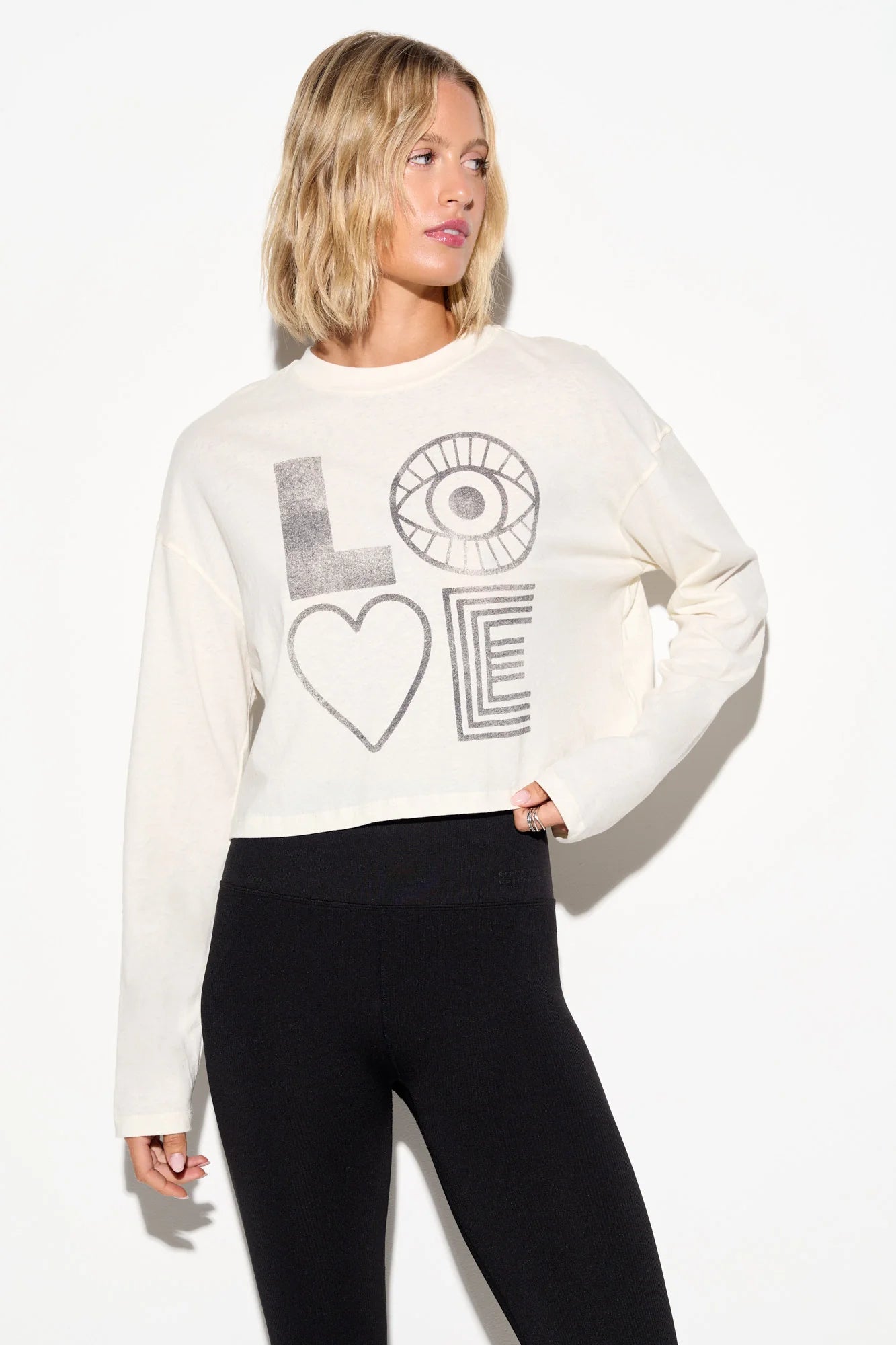 Spiritual Gangster Eye Love Drew Long Sleeve Top