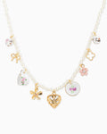 Ceramic Charm Pearl Chain Necklace