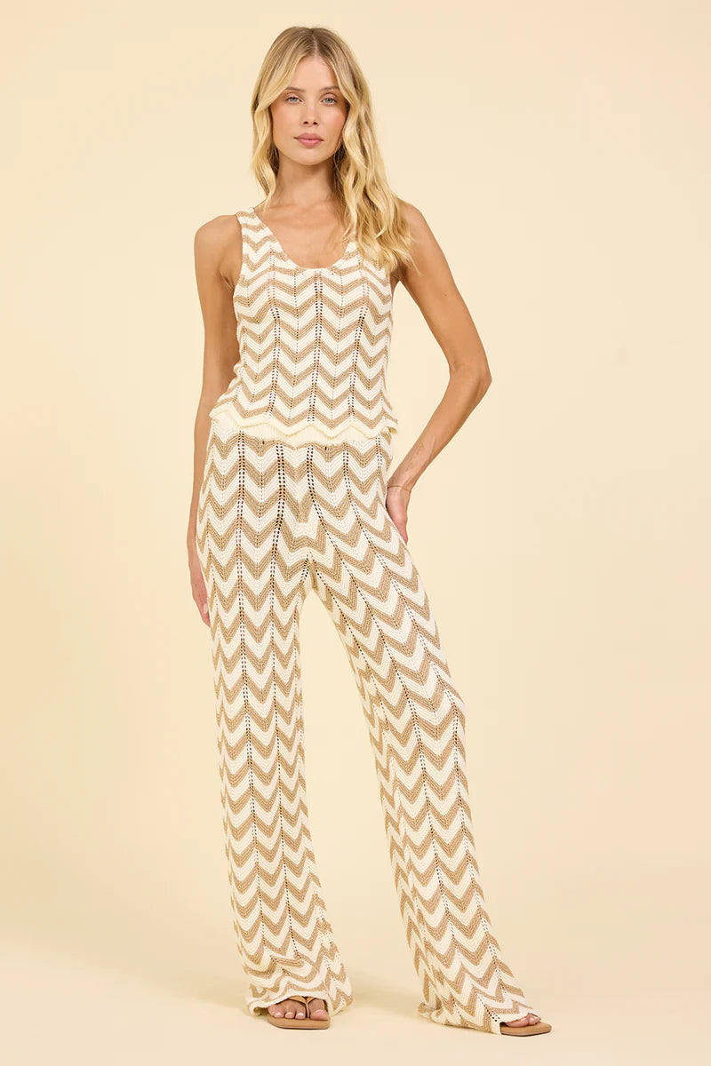 Surf Gypsy Chevron Lurex Knit Tank