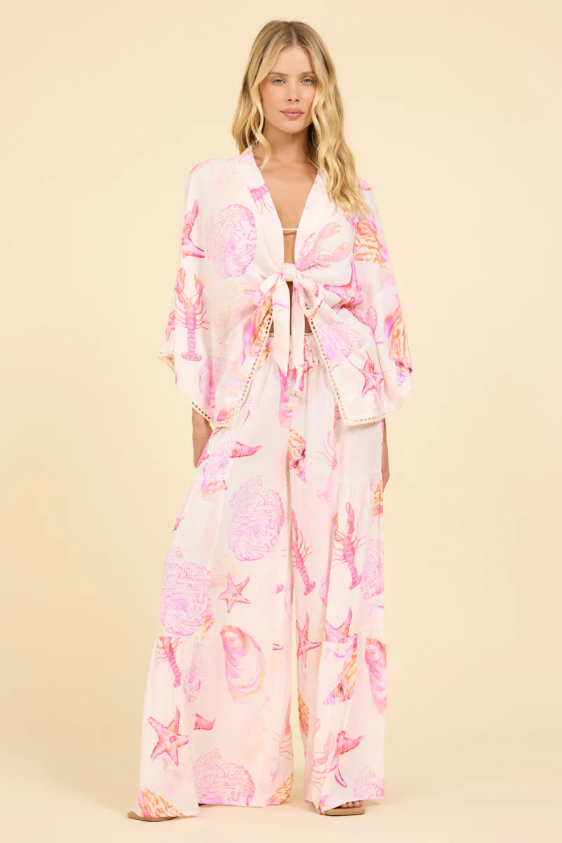 Surf Gypsy Crepe Tie Front Top
